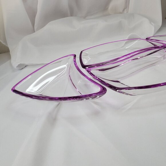 Michelangelo Luigi Bormioli Color Palette 4 Pc Purple Glass Serving Dish Italy - Picture 4 of 10